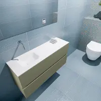 Mondiaz ada 100 cm toiletmeubel army. Lex wastafel talc links zonder kraangat