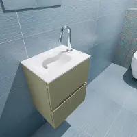 Mondiaz ada 40 cm toiletmeubel army. Lex wastafel talc links 1 kraangat