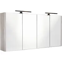 Best design Happy spiegelkast met verlichting 120x60cm eiken grijs