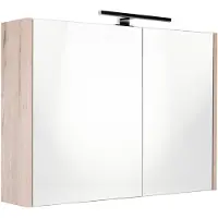 Best design Happy spiegelkast met verlichting 80x60cm eiken