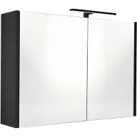 Best design Happy spiegelkast met verlichting 100x60cm zwart mat