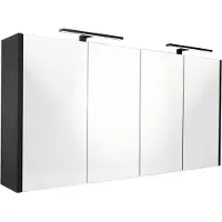 Best design Happy spiegelkast met verlichting 120x60cm zwart mat
