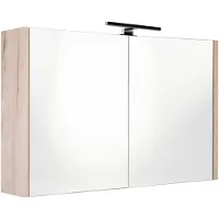 Best design Happy spiegelkast met verlichting 100x60cm eiken