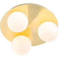 QAZQA Moderne badkamer plafondlamp messing 3-lichts - Cederic