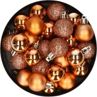 COSY&TRENDY Cosy & Trendy Christmas - 60x kerstballen - koper - 3 cm - kunststof - matte glanzende glitter afwerking