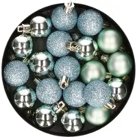 COSY&TRENDY 60x stuks kleine kunststof kerstballen mint groen - Mat/glans/glitter - Onbreekbare plastic kerstballen - Kerstversiering