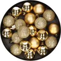 COSY&TRENDY 60x stuks kleine kunststof kerstballen goud 3 cm mat/glans/glitter - Onbreekbare plastic kerstballen - Kerstversiering