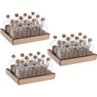 Excellent houseware Glazen flesjes met kurk dop - 96 stuks - transparant - glas -120 ml