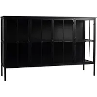Ptmd collection PTMD Cave Black iron cabinet low (Zwart, 140x90x41.5cm)
