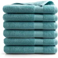 DoubleDry Handdoeken set 70 x 140 cm 6 stuks 100% zacht katoen 500 g/m2 6x