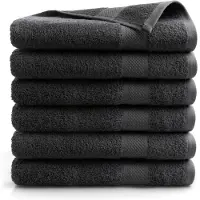 DoubleDry Handdoeken set 70 x 140 cm 6 stuks 100% zacht katoen 500 g/m2 6x