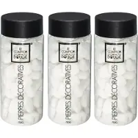 Atmosphera middelgrote decoratie/hobby stenen - 3x - wit - 750 gram - Aquarium en vazen vulling - steentjes
