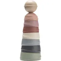 BIBS Wobble tower - stapeltoren - Pastel rainbow