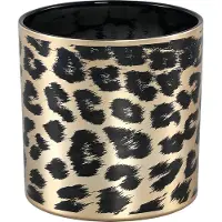 Ptmd collection PTMD Desiree Windlicht Cheetah - H15 x Ø15 cm - Glas - Goud