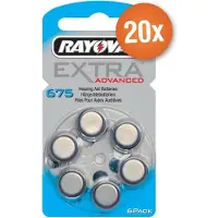 Rayovac Voordeelpak Rayovac Gehoorapparaat Batterijen - Type 675 (Blauw) - 20 X 6 Stuks