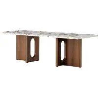 Audo Copenhagen Androgyne loungetafel Walnut-Calacatta viola