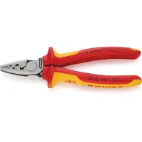 Knipex Adereindhulstang VDE 2-componentengrepen 180mm 0,25-16mm2