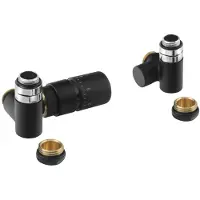 Sapho Corner aansluitset met thermostaat haaks links zwart mat