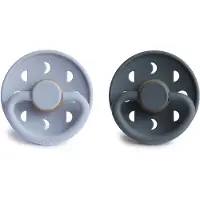 Frigg - Fopspeen - 2 pack - Moon Phase - Powder Blue/Slate - Maat 2 - 6-18 maanden