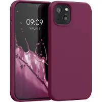 Kwmobile telefoonhoesje geschikt voor Apple iPhone 13 - Hoesje met siliconen coating - Smartphone case in magenta-lila