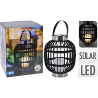 Progarden Led Solar Lantaarn Kaars Zwart -Progarden Led Solar Lantaarn Kaars Zwart - 23 x 30 cm