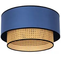 Duolla Plafondlamp Boho, dimbaar, hout licht, Woon-/ Eetkamer, Textiel / Stof / Zijde, Landelijk, plafondlamp hout
