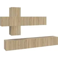 vidaXL 7-delige Tv-meubelset bewerkt hout sonoma eikenkleurig