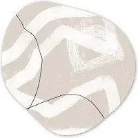 MuchoWow Organische wanddecoratie 90x90 cm - Organisch schilderij Lijn - Abstract - Design - Muurdecoratie woonkamer - Kamer decoratie - Schilderijen - Muurcirkel aesthetic