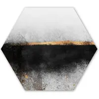 MuchoWow Hexagon wanddecoratie - Kunststof Wanddecoratie - Hexagon Schilderij - Goud - Abstract - Luxe - 75x65 cm