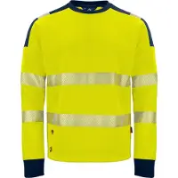 Projob 6108 Signalisatiesweater Ronde Hals En Iso 20471 Klasse 3 Heren Geel/Marine maat M heren