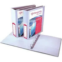 Pergamy personaliseerbare ringmap, ft A4, 4 D-ringen van 25 mm, wit