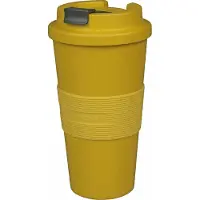 Zuperzozial - C-PLA, reisbeker, koffiebeker, coffee to go beker, TIME-OUT MUG large, saffron yellow, geel, 480ml