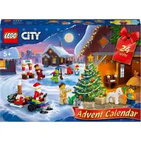 LEGO 60352 City Adventskalender 2022: Kerstspeelgoed met een kerstman-minifiguur en een feestelijke speelmat, een vroeg kerstcadeau voor kinderen