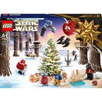 LEGO 75340 Star Wars Adventskalender 2022, met 24 kerstcadeautjes, waaronder minifiguren van Gonk Droid, R2-D2, Darth Vader en bouwbare voertuigen