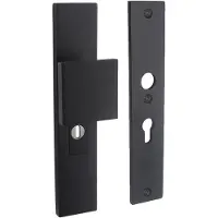 Intersteel Veiligheidsbeslag SKG3 rechthoekig duwer/geen kruk PC55mm kerntrekbeveiliging - mat zwart
