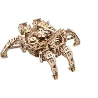 Ugears Hexapod Explorer 3D Puzzel - Looprobot Houten Bouwpakket voor Volwassenen - Zelfrijdende 6-Potige Crawler Kit