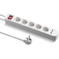 Trotec Stekkerdoos PVH5 - 5-voudige stekkerdoos met 2 USB-aansluitingen