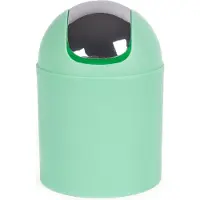 Benson Compacte afvalbak - groen kunststof - Ø 14 x 19.5 cm - ideaal voor badkamer
