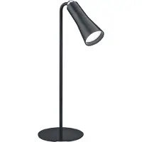 TRIO REALITY MAXI - Tafellamp - Zwart mat - Oplaadbaar - incl. 1x SMD 2 W - 4-stappen TOUCH - USB-aansluiting - Accuvoeding - Klemlamp