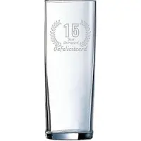Arcoroc Gegraveerde Longdrinkglas 31cl Gefeliciteerd 15 jaar getrouwd