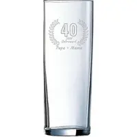 Arcoroc Gegraveerde Longdrinkglas 31cl Papa + mama 40 jaar getrouwd
