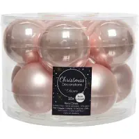 Kaemingk 10 kerstballen poeder roze emaille 60 mm
