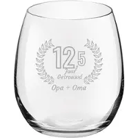 Royal Leerdam Gegraveerde Drinkglas 39cl Opa + Oma 12,5 jaar getrouwd
