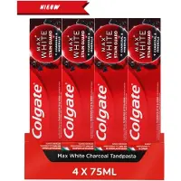 Colgate Max White Charcoal Whitening Stain Guard Tandpasta - 4 x 75 ml - Voordeelverpakking