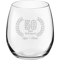 Royal Leerdam Gegraveerde Drinkglas 39cl Opa + Oma 50 jaar getrouwd