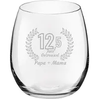 Royal Leerdam Gegraveerde Drinkglas 39cl Papa + mama 12,5 jaar getrouwd
