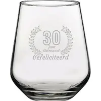 Pasabahce Gegraveerde Drinkglas 42,5cl Gefeliciteerd 30 jaar getrouwd