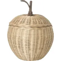 Ferm Living Apple Braided Storage Basket Large - Speelgoedopbergers Rotan Nature - 100178206