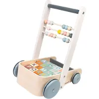Janod - Sweet Cocoon - Duwkar/activiteiten wagen met blokken ABC