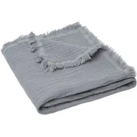 Jollein Baby Deken Wieg 75x100cm Muslin Fringe - Storm Grey